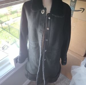 Coach sherling and mink black coat